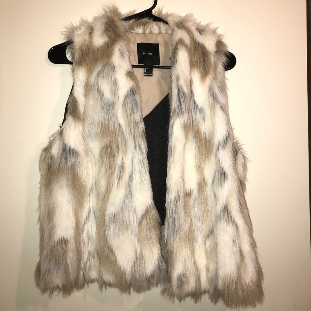Multicolor faux fur vest